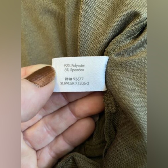 Olive green men lightweight polyester pullover men shirt size m - Picture 3 of 8